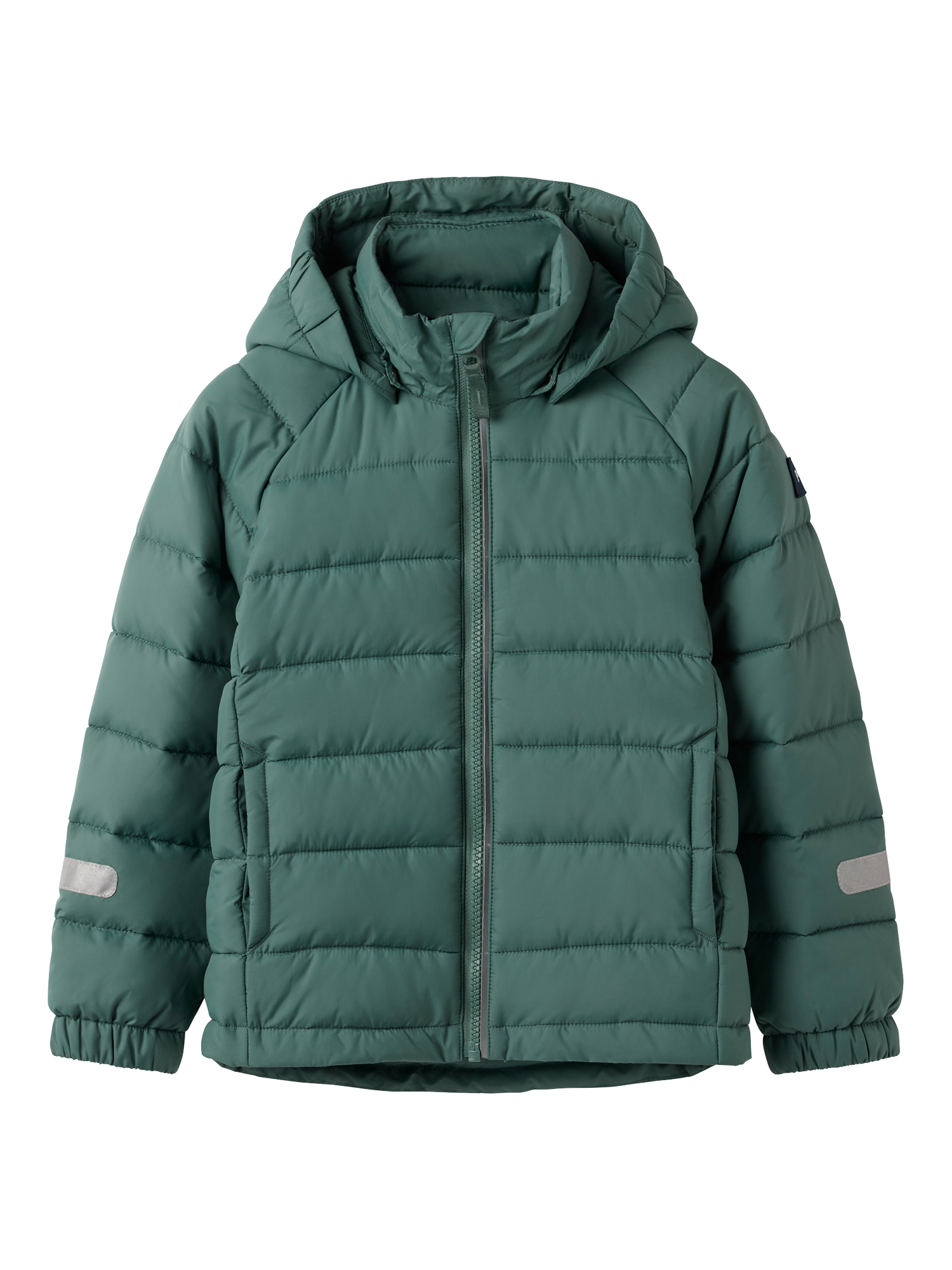Polarn O. Pyret Kids' Windproof Water-Repellent Quilted Jacket, Green
