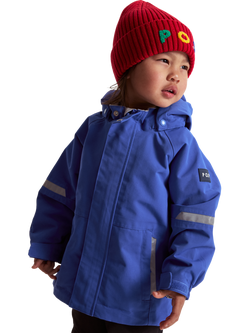 Polarn O. Pyret Kids' Waterproof Shell Coat, Blue - view 2, Blue