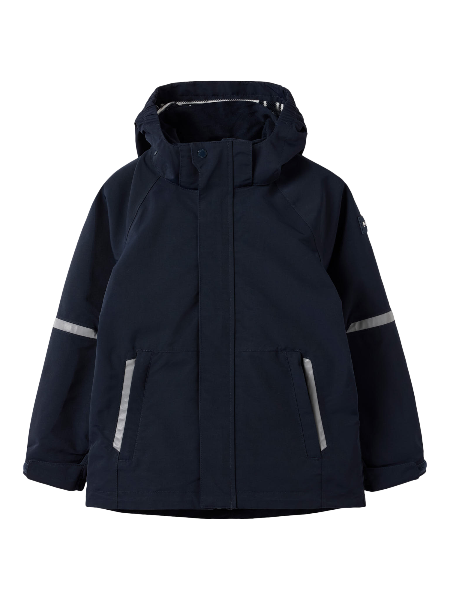 Product image 1 of 8, which shows Polarn O. Pyret Kids' Stormy Waterproof Shell Coat , Blue, 3-4 years