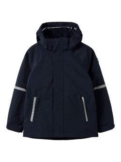 Polarn O. Pyret Kids' Stormy Waterproof Shell Coat, Blue, Blue