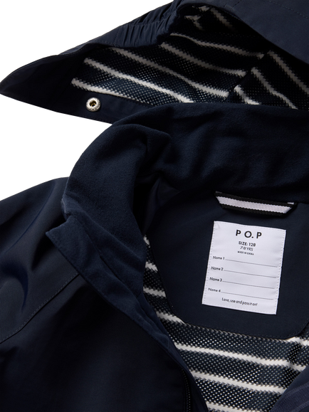Polarn O. Pyret Kids' Stormy Waterproof Shell Coat, Blue - view 2, Blue