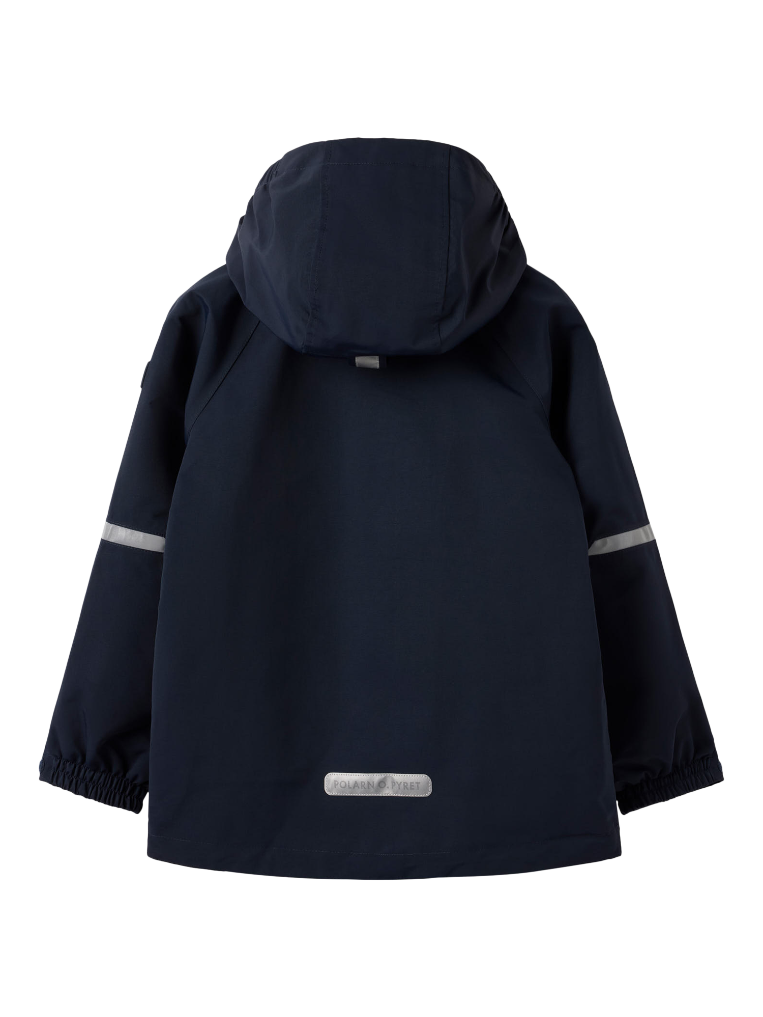 Product image 8 of 8, which shows Polarn O. Pyret Kids' Stormy Waterproof Shell Coat , Blue, 3-4 years