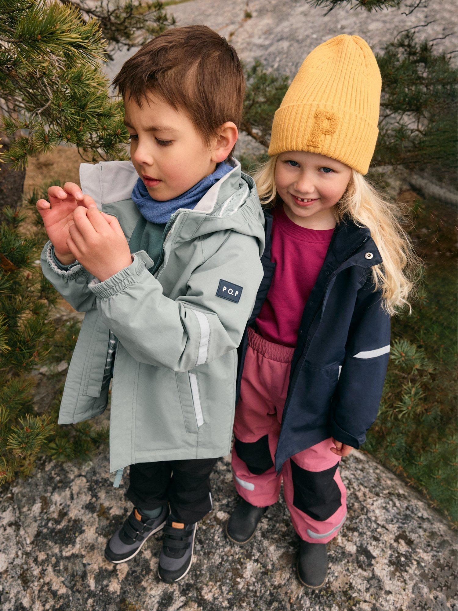 Product image 11 of 11, which shows Polarn O. Pyret Kids' Waterproof Shell Coat, Green, 3-4 years