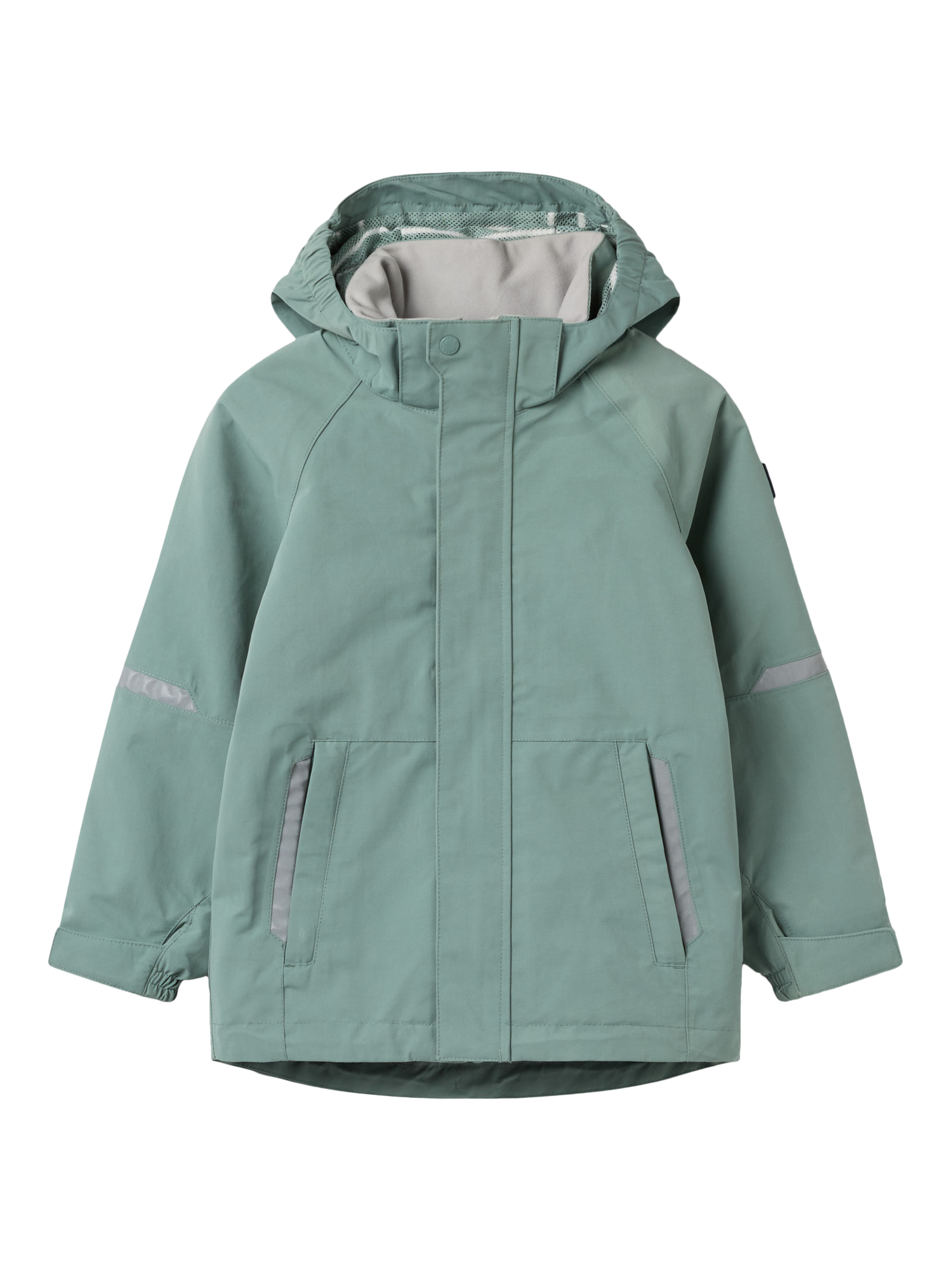 Product image 2 of 11, which shows Polarn O. Pyret Kids' Waterproof Shell Coat, Green, 3-4 years