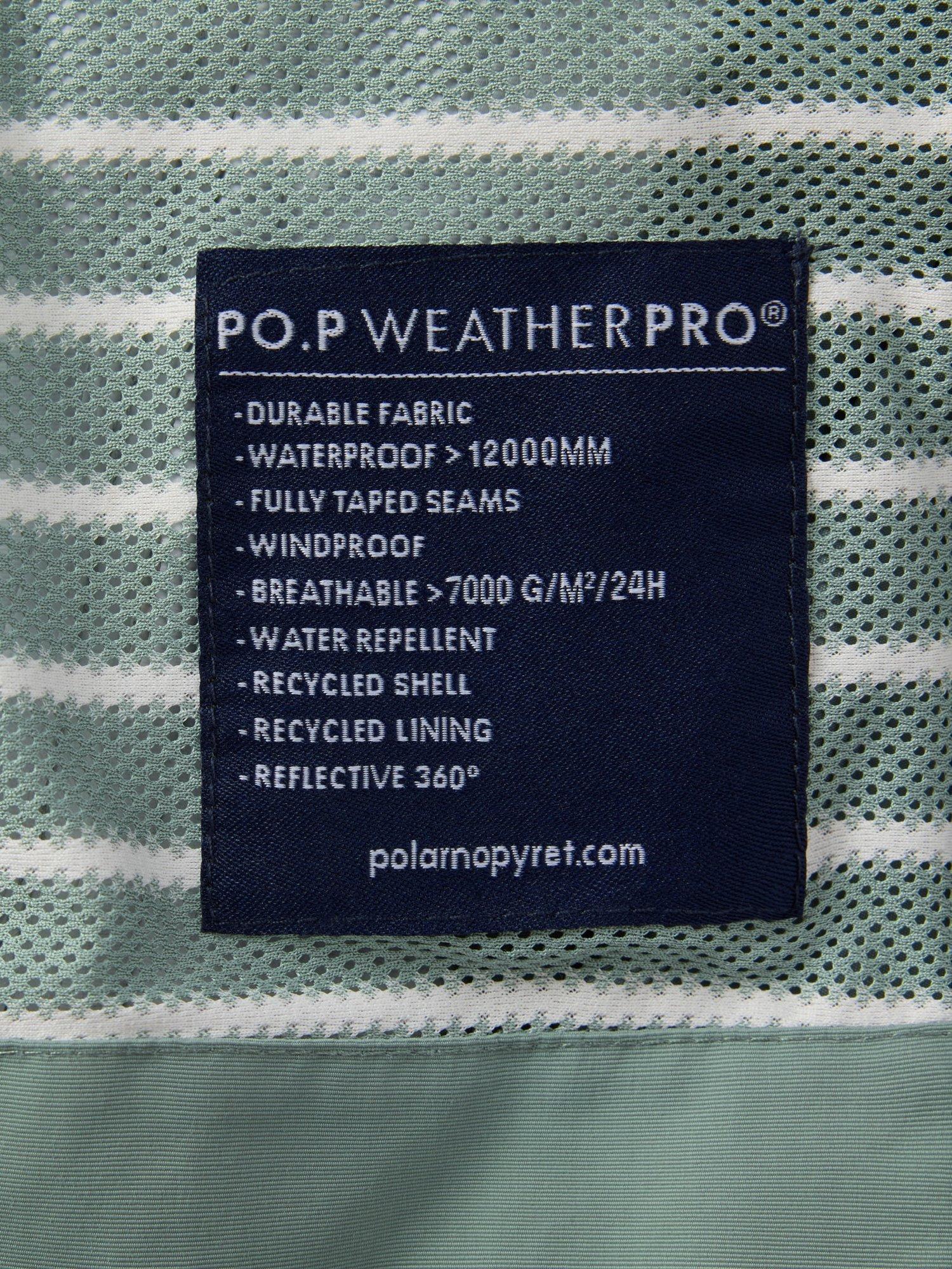 Product image 4 of 11, which shows Polarn O. Pyret Kids' Waterproof Shell Coat, Green, 3-4 years
