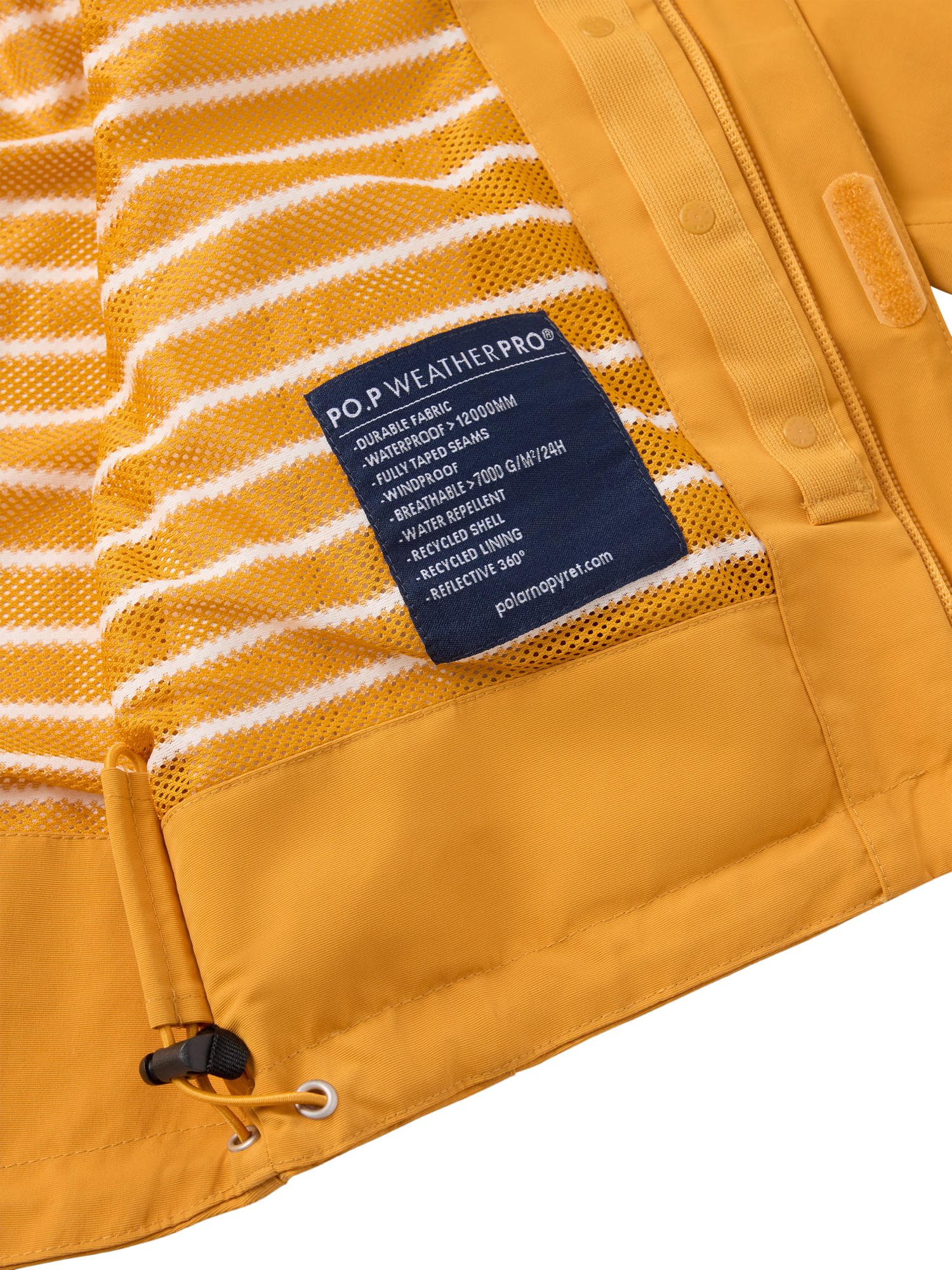Product image 7 of 10, which shows Polarn O. Pyret Kids' Waterproof Shell Coat, Yellow, 3-4 years