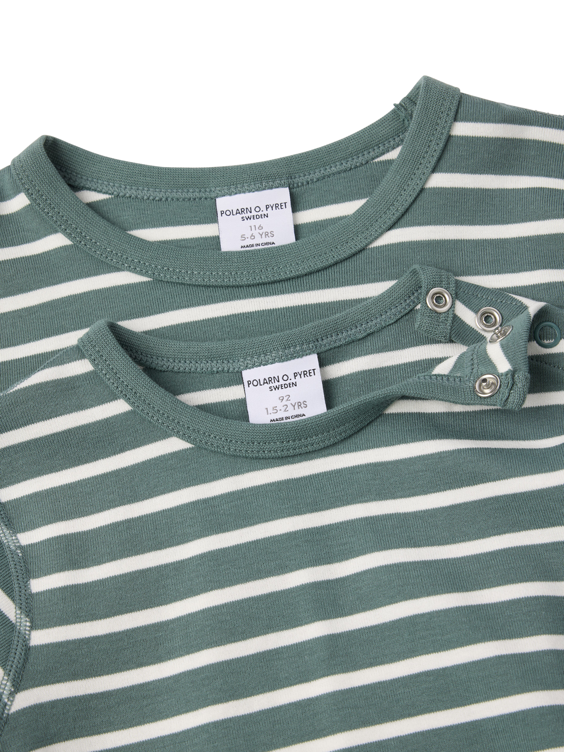 Product image 4 of 4, which shows Polarn O. Pyret Cotton Regular Fit Long Sleeve T-Shirt, Green, 3-4 years