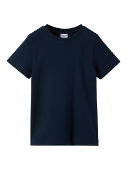 Polarn O. Pyret Kids' Cotton Regular Fit Short Sleeve T-Shirt, Blue
