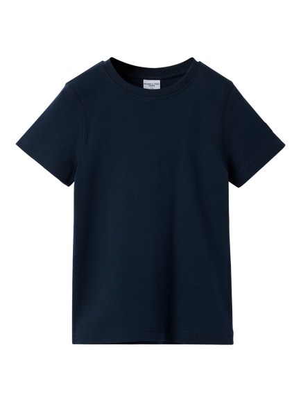 Polarn O. Pyret Kids' Cotton Regular Fit Short Sleeve T-Shirt, Blue