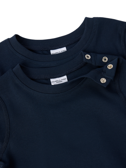 Polarn O. Pyret Kids' Cotton Regular Fit Short Sleeve T-Shirt - view 2, Blue
