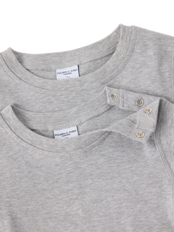 Polarn O. Pyret Kids' Cotton Regular Fit Short Sleeve T-Shirt, Grey - view 2, Grey