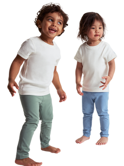 Polarn O. Pyret Kids' Cotton Regular Fit Short Sleeve T-Shirt, White, White