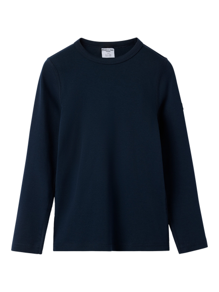 Polarn O. Pyret Baby Cotton Regular Fit Long Sleeve T-Shirt, Blue, Blue