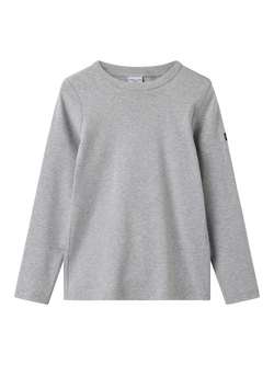Polarn O. Pyret Kids' Cotton Regular Fit Long Sleeve T-Shirt, Grey - view 2, Grey