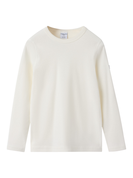 Polarn O. Pyret Kids' Cotton Regular Fit Long Sleeve T-Shirt, White, White