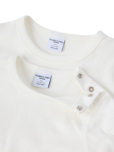 Polarn O. Pyret Kids' Cotton Regular Fit Long Sleeve T-Shirt, White - view 2, White
