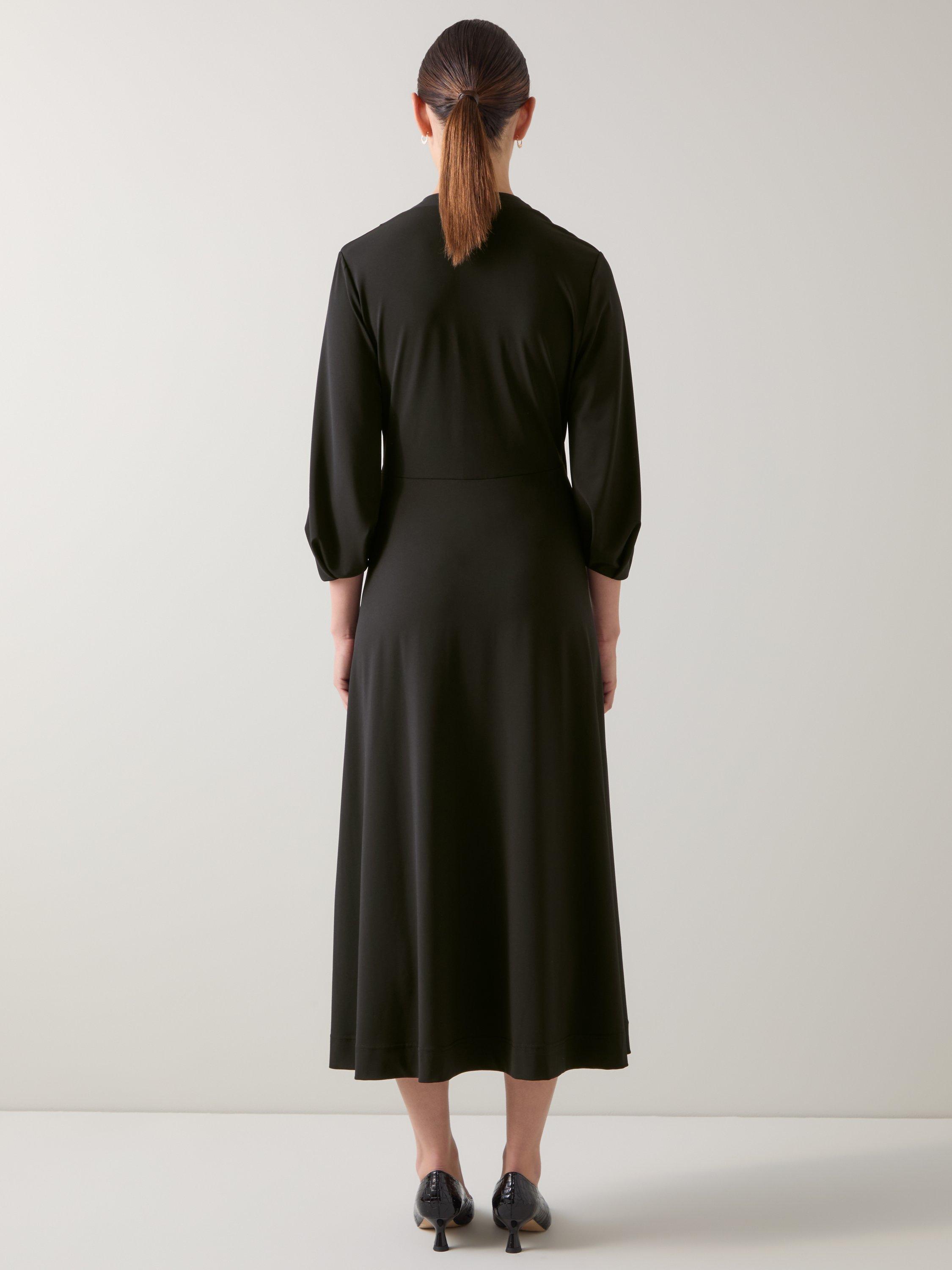Product image 3 of 5, which shows L.K.Bennett Aiper Jersey Midi Dress, Black, 6