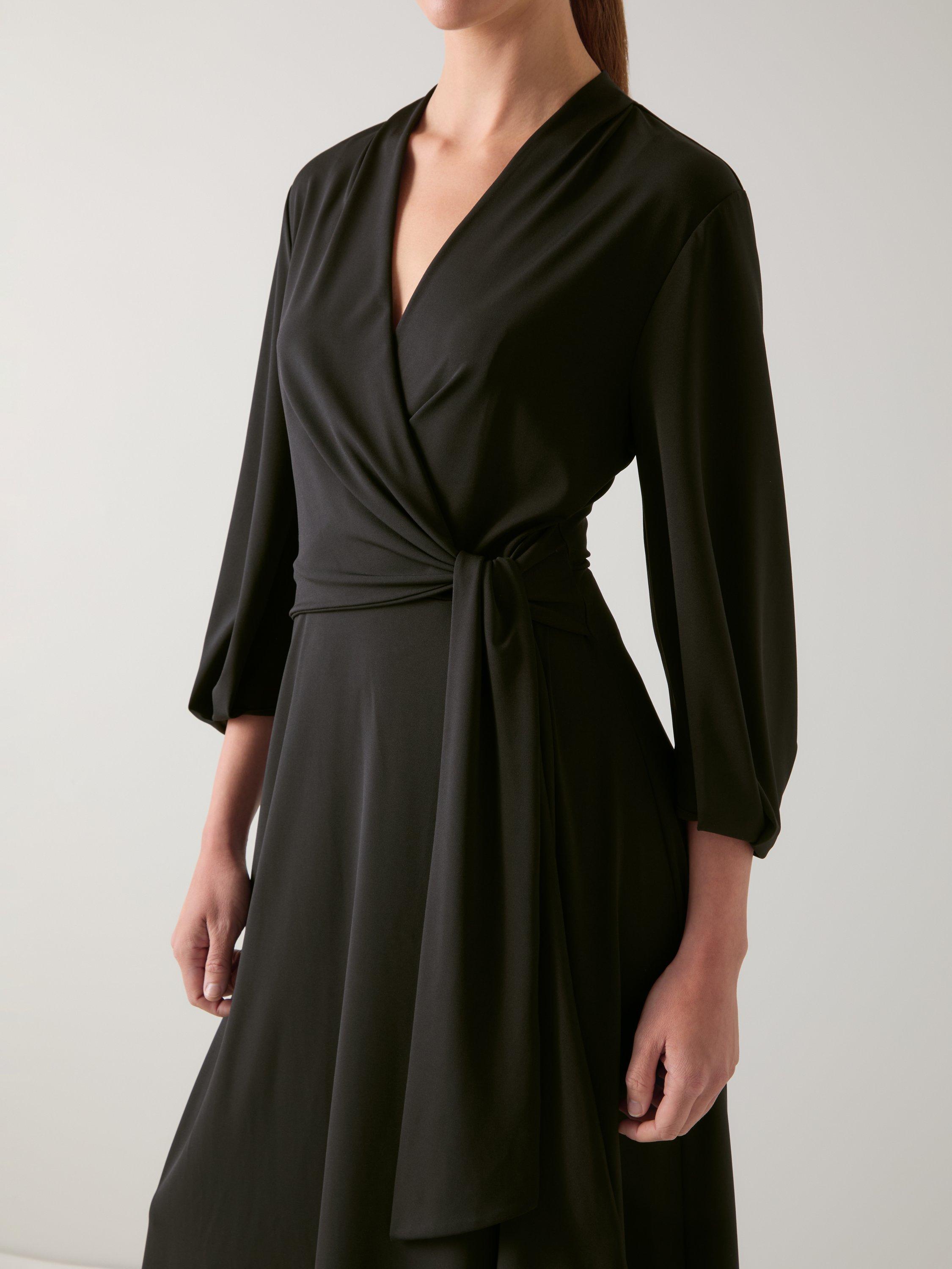 Product image 4 of 5, which shows L.K.Bennett Aiper Jersey Midi Dress, Black, 6