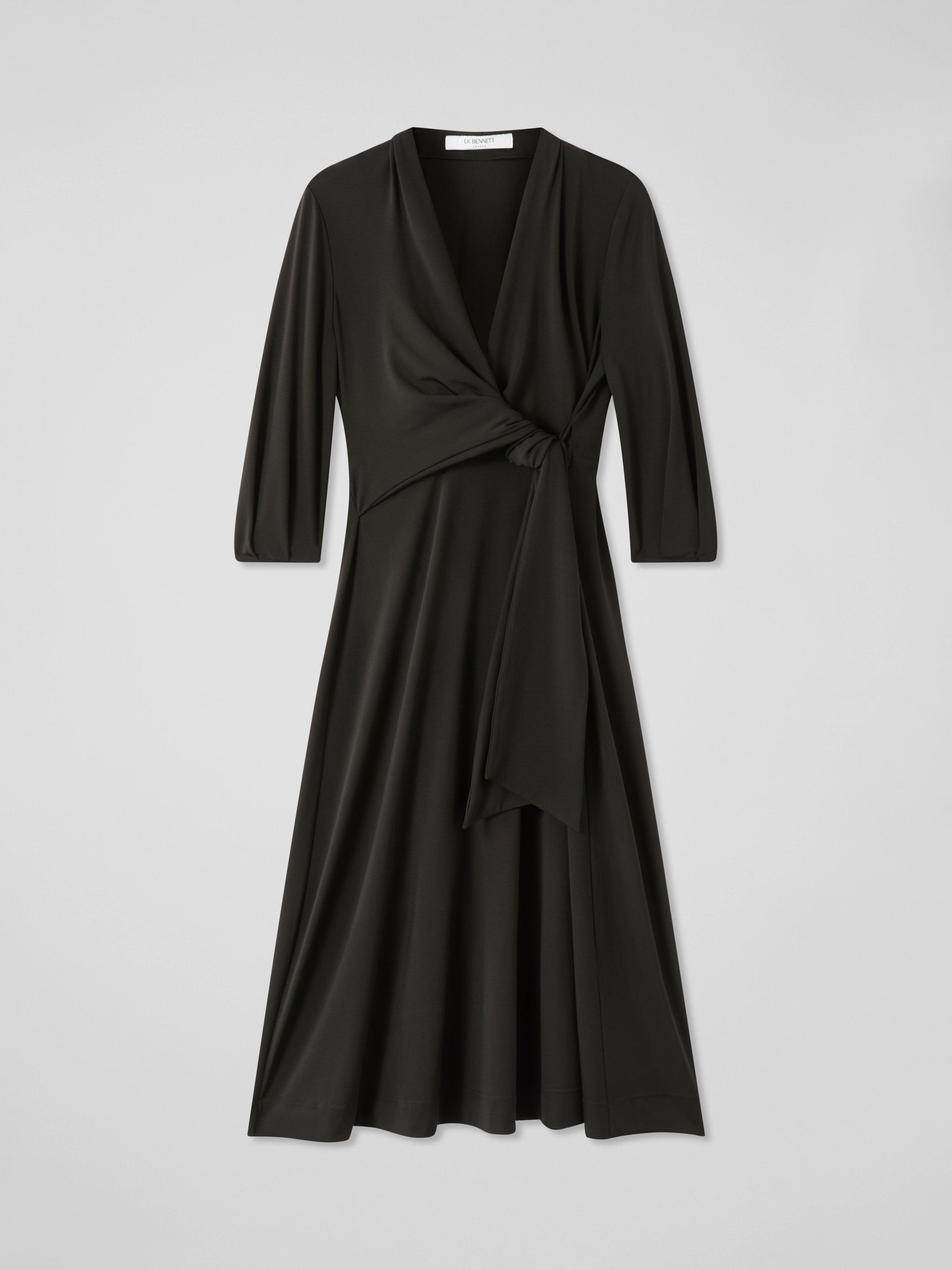 Product image 5 of 5, which shows L.K.Bennett Aiper Jersey Midi Dress, Black, 6