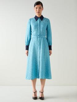 L.K.Bennett Henri Rope Jacquard Shirt Dress, Multi/Blue, Multi/Blue