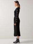 L.K.Bennett Mirren Button Shoulder Dress, Black