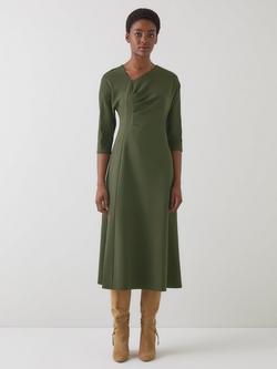 L.K.Bennett Suzy Jersey Dress, Dark Khaki, Dark Khaki