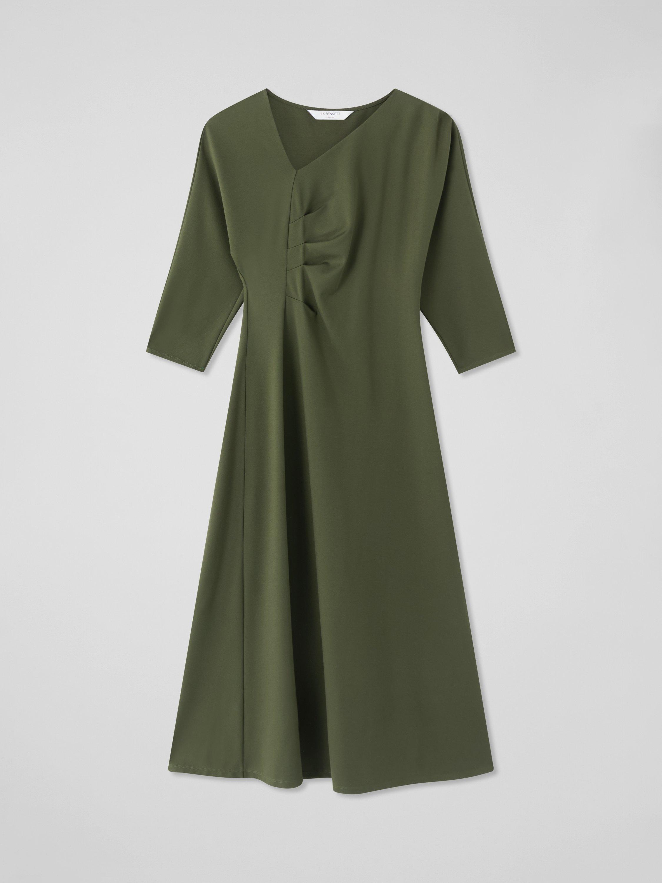 Product image 4 of 4, which shows L.K.Bennett Suzy Jersey Dress, Dark Khaki, 6