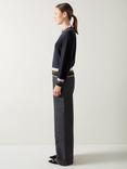 L.K.Bennett Alina Colour Contrast Jumper, Midnight Blue/Multi