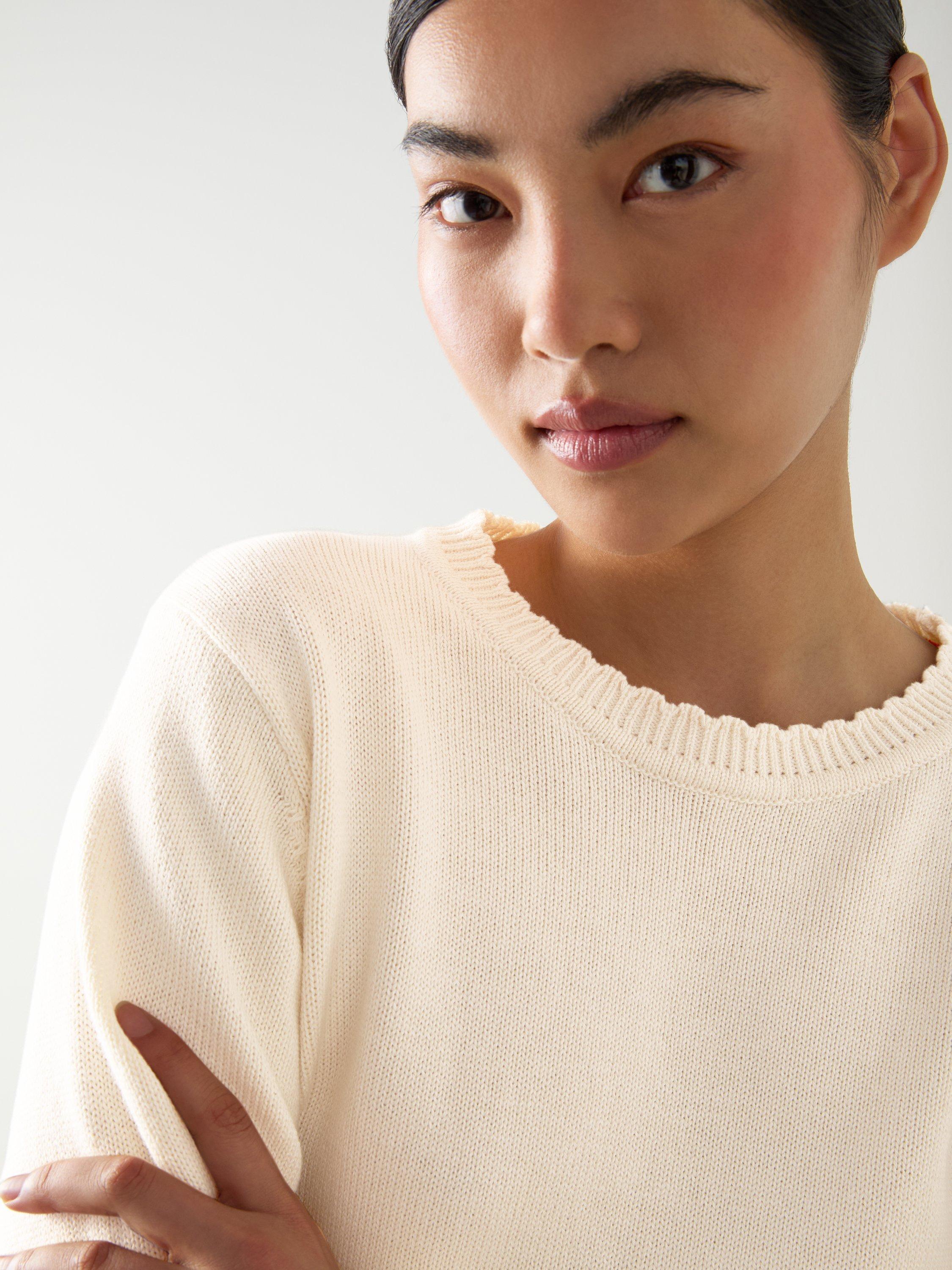 Product image 4 of 5, which shows L.K.Bennett Sandy Stitch Detail Jumper, Ivory, XS