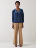 L.K.Bennett Clarita Check Top, Navy