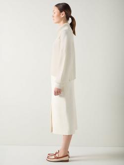 L.K.Bennett Polly V-Neck Jumper, Cream - view 2, Cream