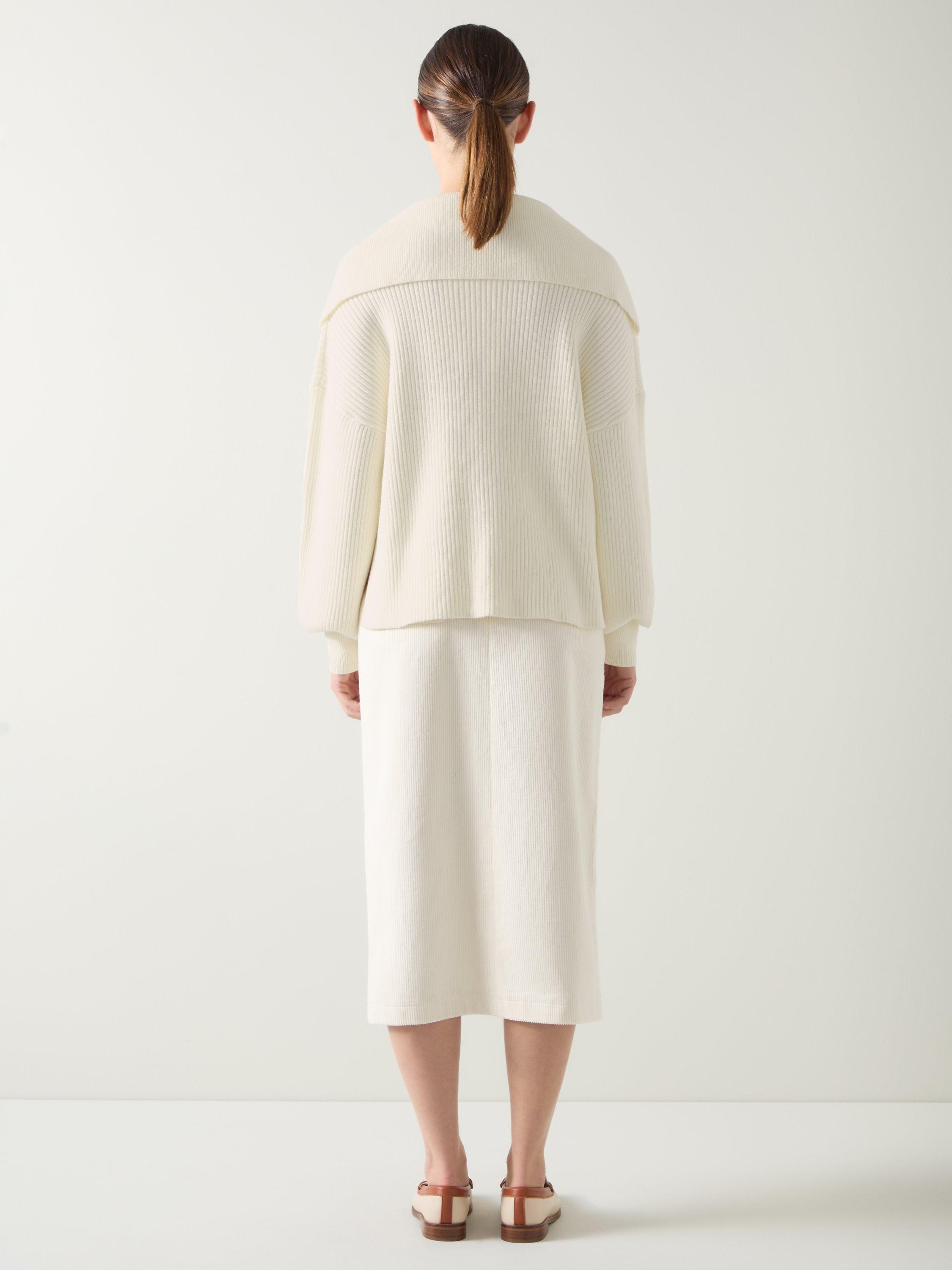 Product image 3 of 5, which shows L.K.Bennett Polly V-Neck Jumper, Cream, XS