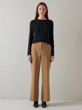 L.K.Bennett Mirren Button Sleeve Jumper, Navy