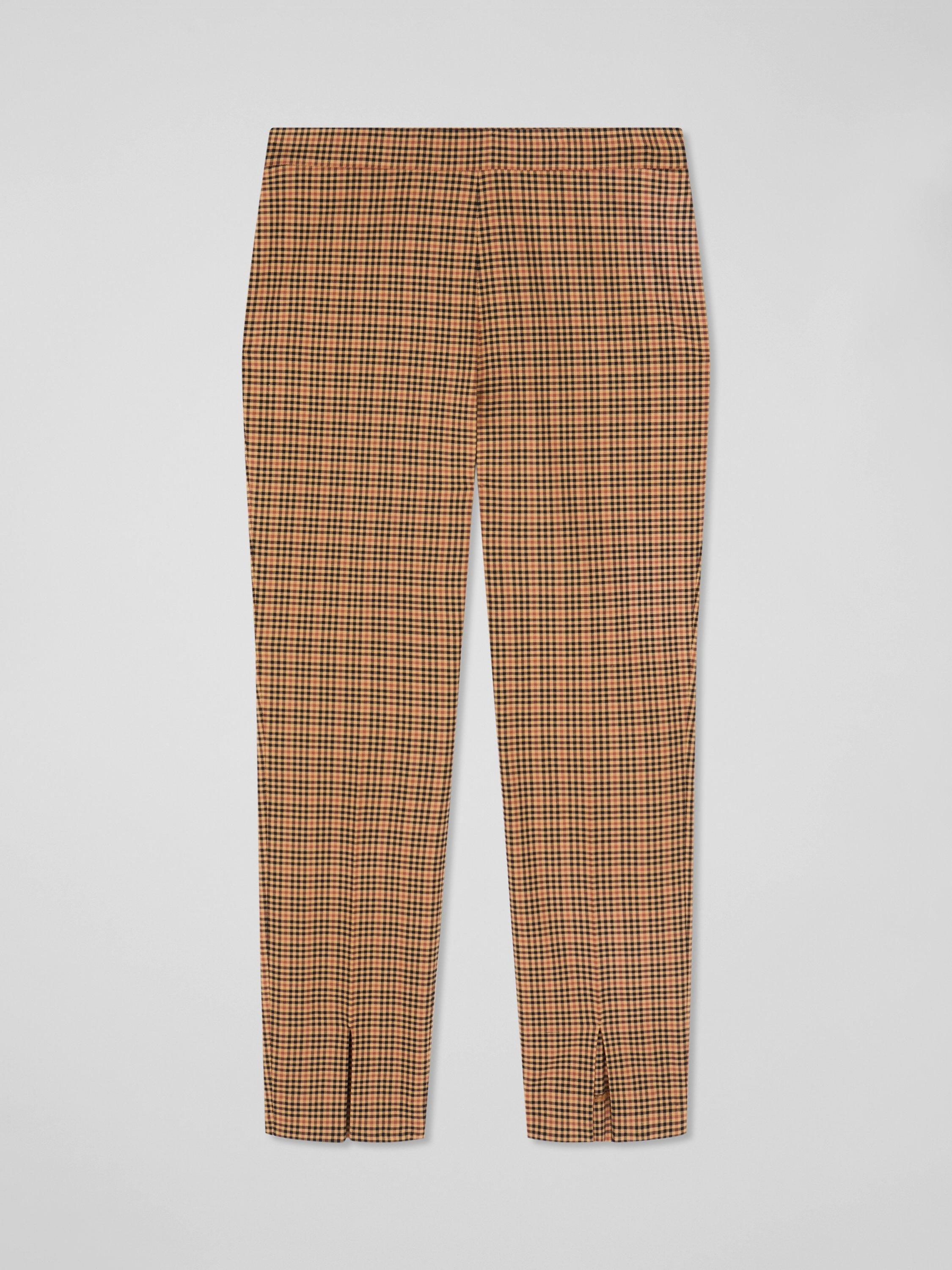 Product image 5 of 5, which shows L.K.Bennett Amber Check Trousers containing TENCEL™ Lyocell, Brown, 6