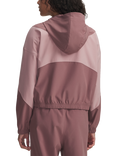 Under Armour Women's Rival Water-Resistant Woven Sports Jacket, Maroon Mist/Pink