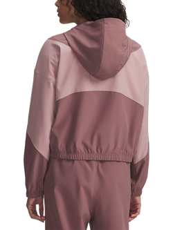Under Armour Women's Rival Water-Resistant Woven Sports Jacket, Maroon Mist/Pink - view 2, Maroon Mist / Pink