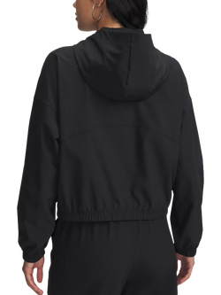 Under Armour Women's Rival Water-Resistant Woven Sports Jacket, Maroon Mist/Pink - view 2, Black / White