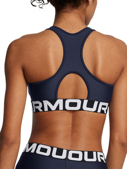 Under Armour Logo Medium Impact Non-Padded Sports Bra - view 2, Navy / White