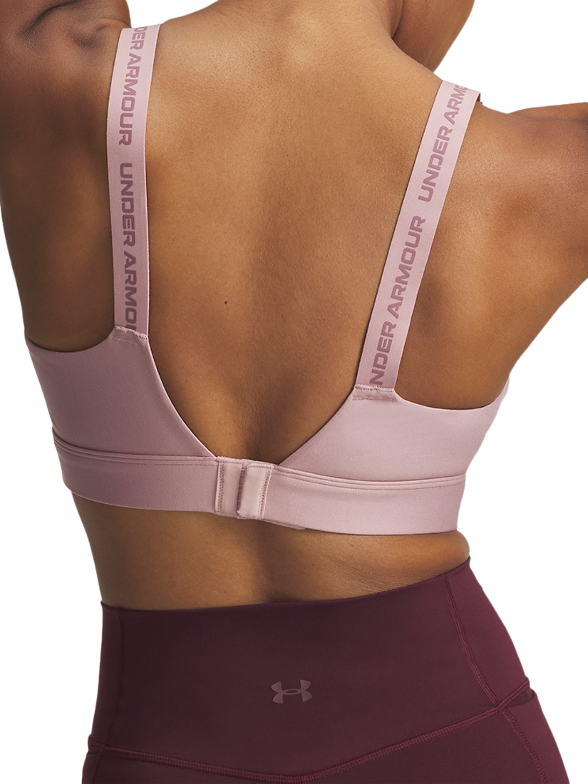 Product image 4 of 9, which shows Under Armour Infinity High 2.0 Sports Bra, Pink / Maroon Mist, XS