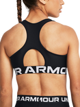 Under Armour Logo Medium Impact Padded Sports Bra, Black / White