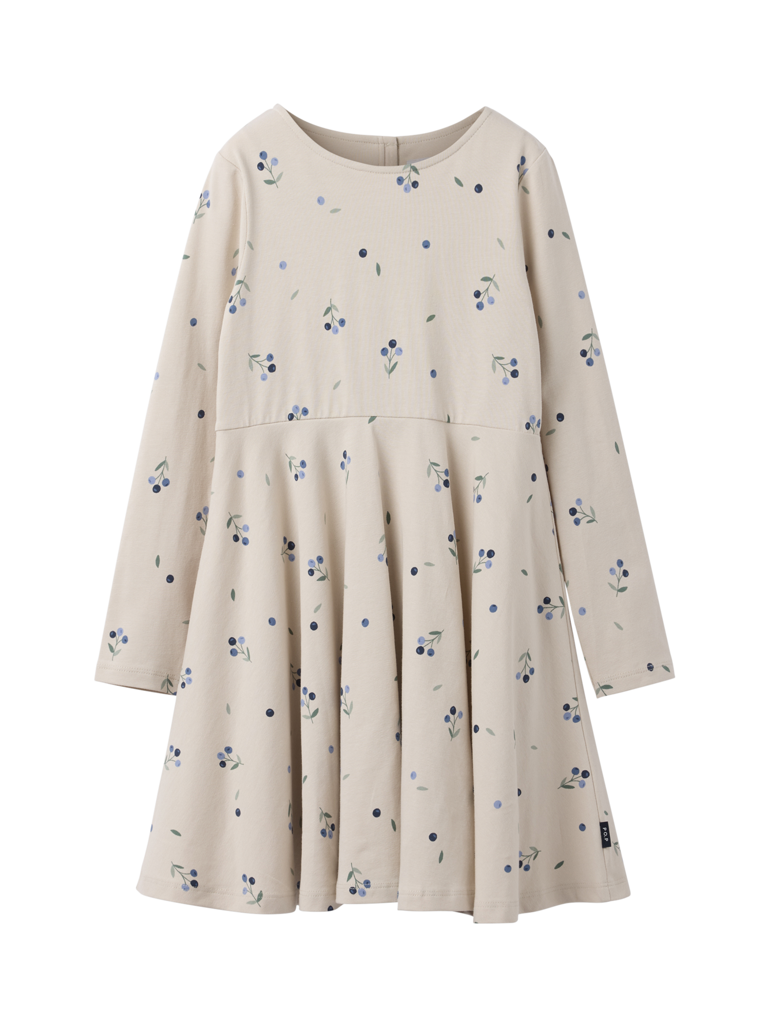 Polarn O. Pyret Kids' Cotton Blueberry Print Dress, Natural