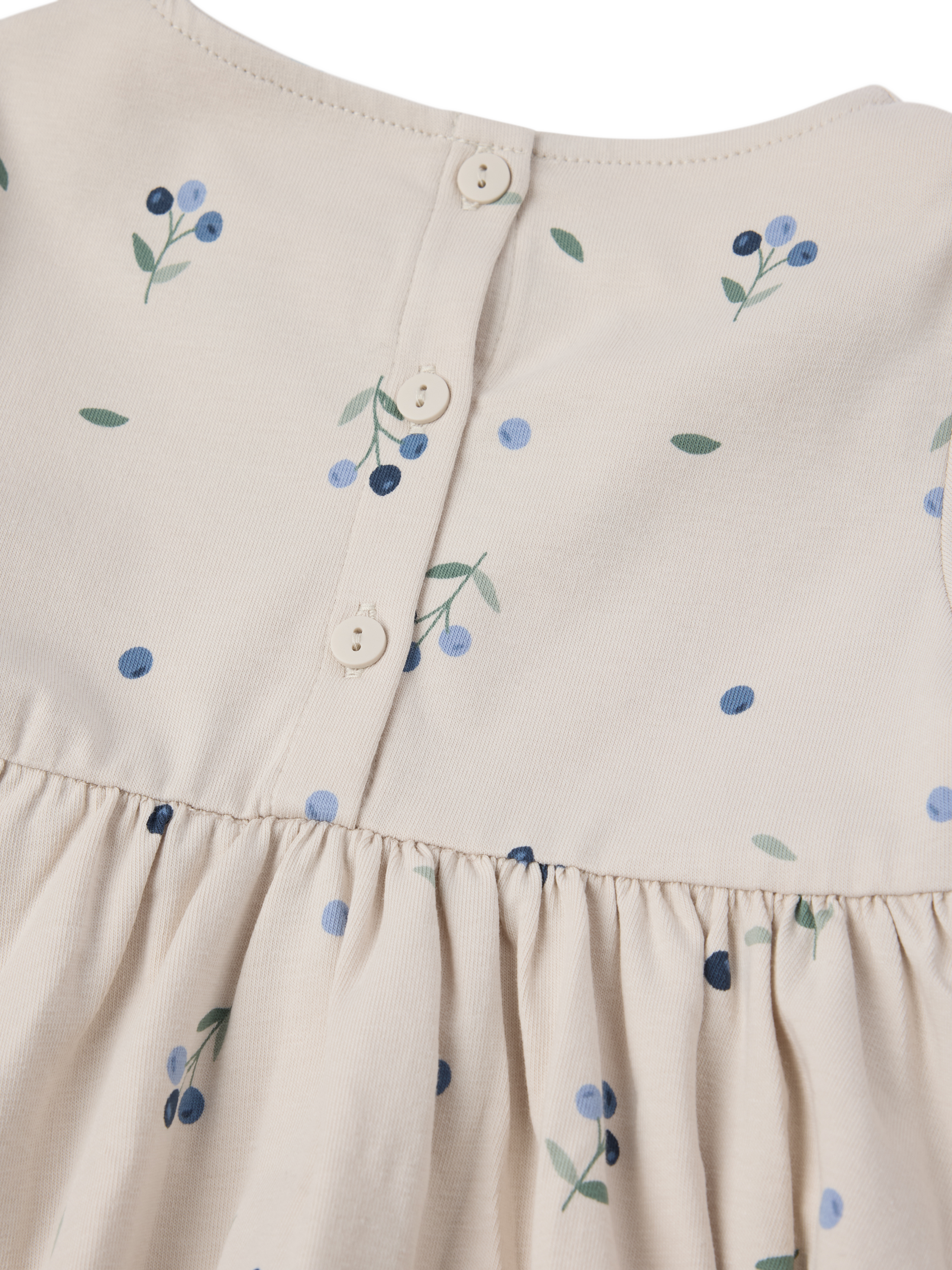 Polarn O. Pyret Kids' Cotton Blueberry Print Dress, Natural
