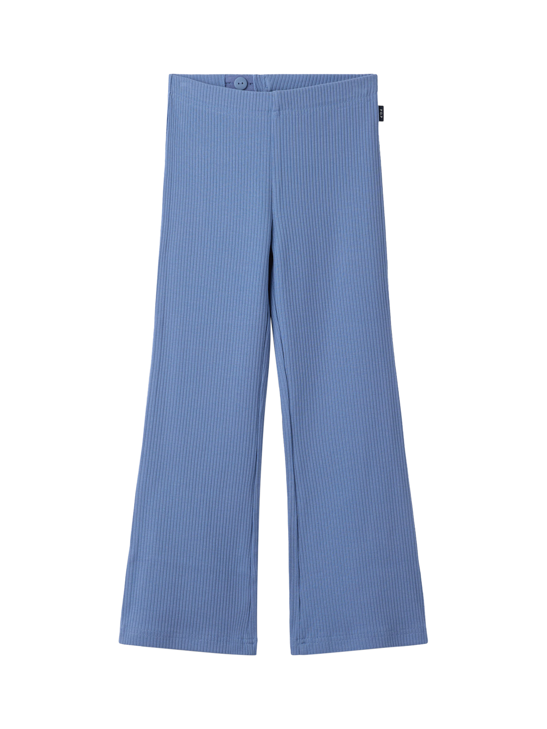Product image 1 of 4, which shows Polarn O. Pyret Kids' Flared Leggings, Blue, 3-4 years