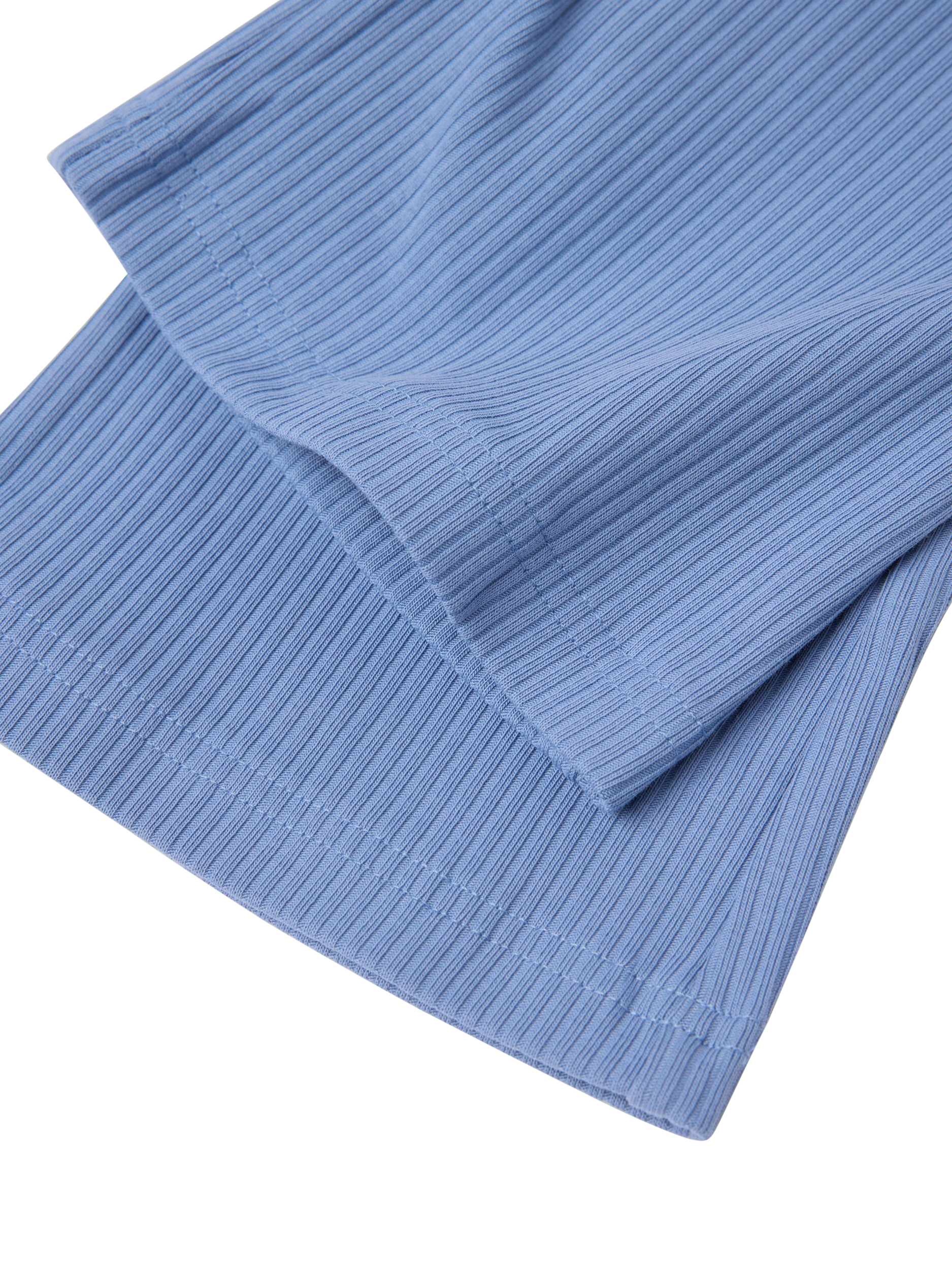 Product image 3 of 4, which shows Polarn O. Pyret Kids' Flared Leggings, Blue, 3-4 years