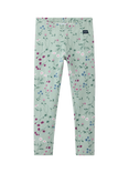 Polarn O. Pyret Kids' Cotton Floral Print Leggings, Green
