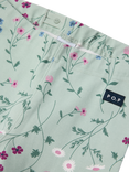 Polarn O. Pyret Kids' Cotton Floral Print Leggings, Green