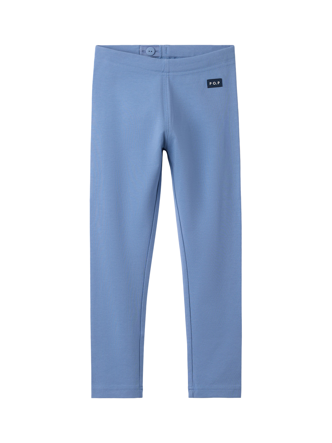Product image 1 of 4, which shows Polarn O. Pyret Kids' Plain Leggings, Blue, 3-4 years