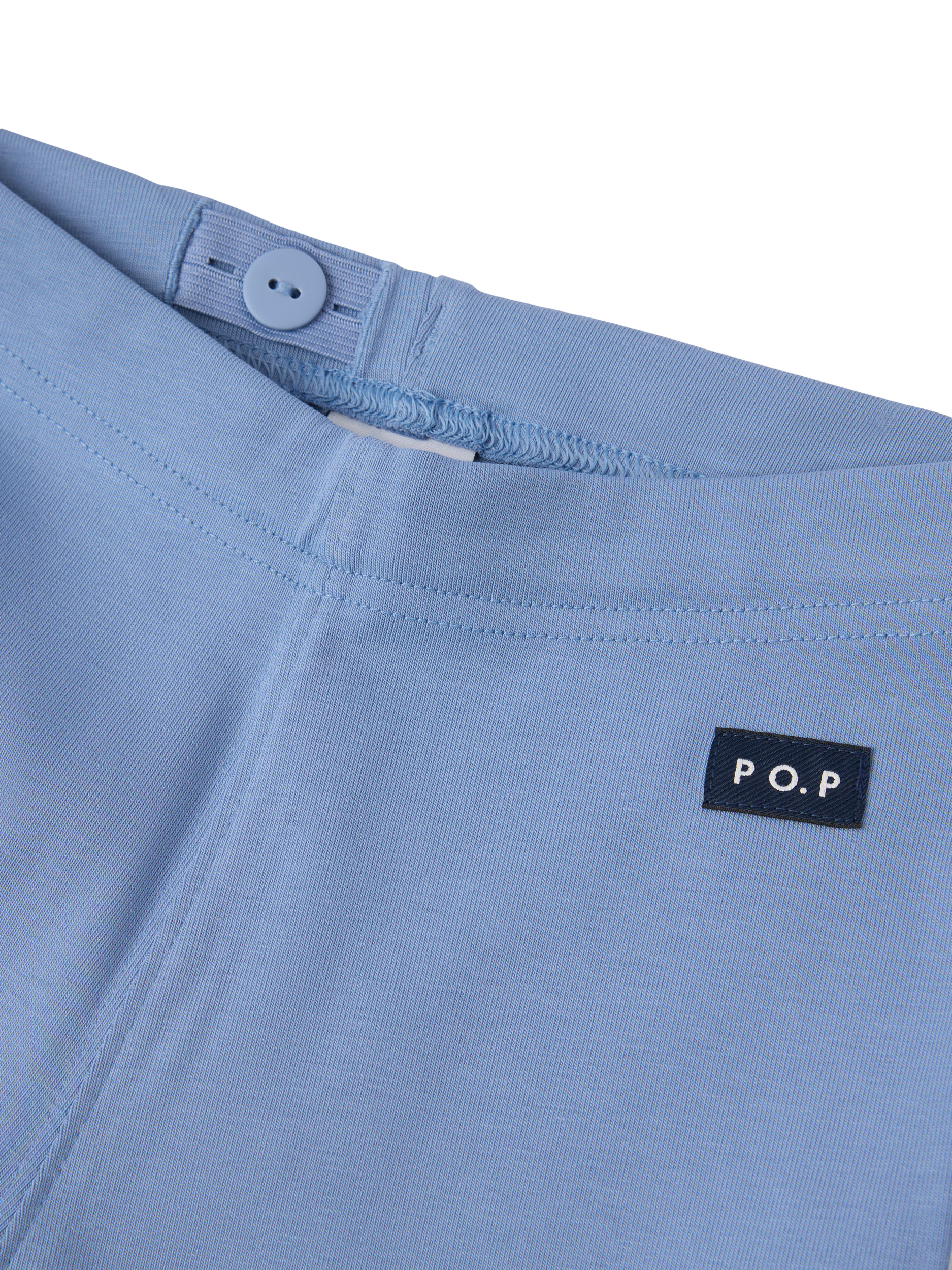 Product image 2 of 4, which shows Polarn O. Pyret Kids' Plain Leggings, Blue, 3-4 years