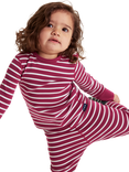 Polarn O. Pyret Kid's Cotton Stripe Jersey Top, Pink