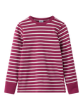 Polarn O. Pyret Kid's Cotton Stripe Jersey Top, Pink
